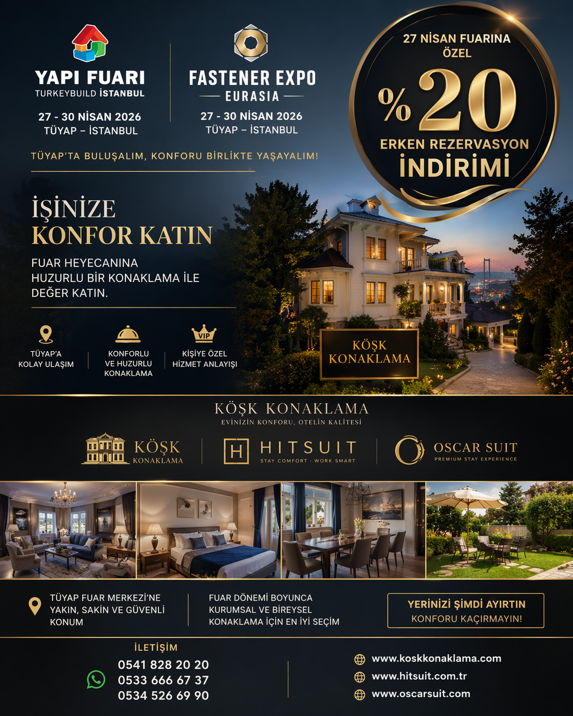 TÜYAP 27 NİSAN FUARLARINA ÖZEL KONAKLAMA  